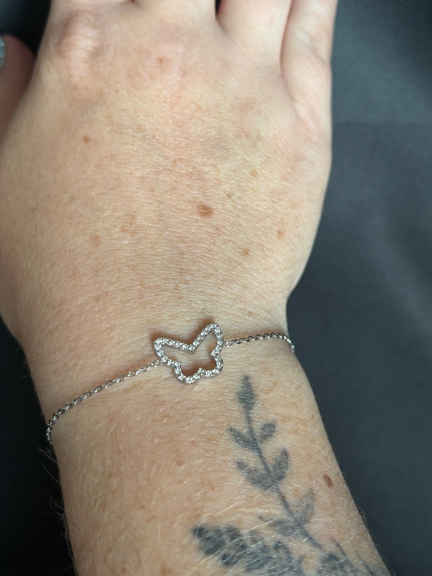 Bracelet papillon argenté