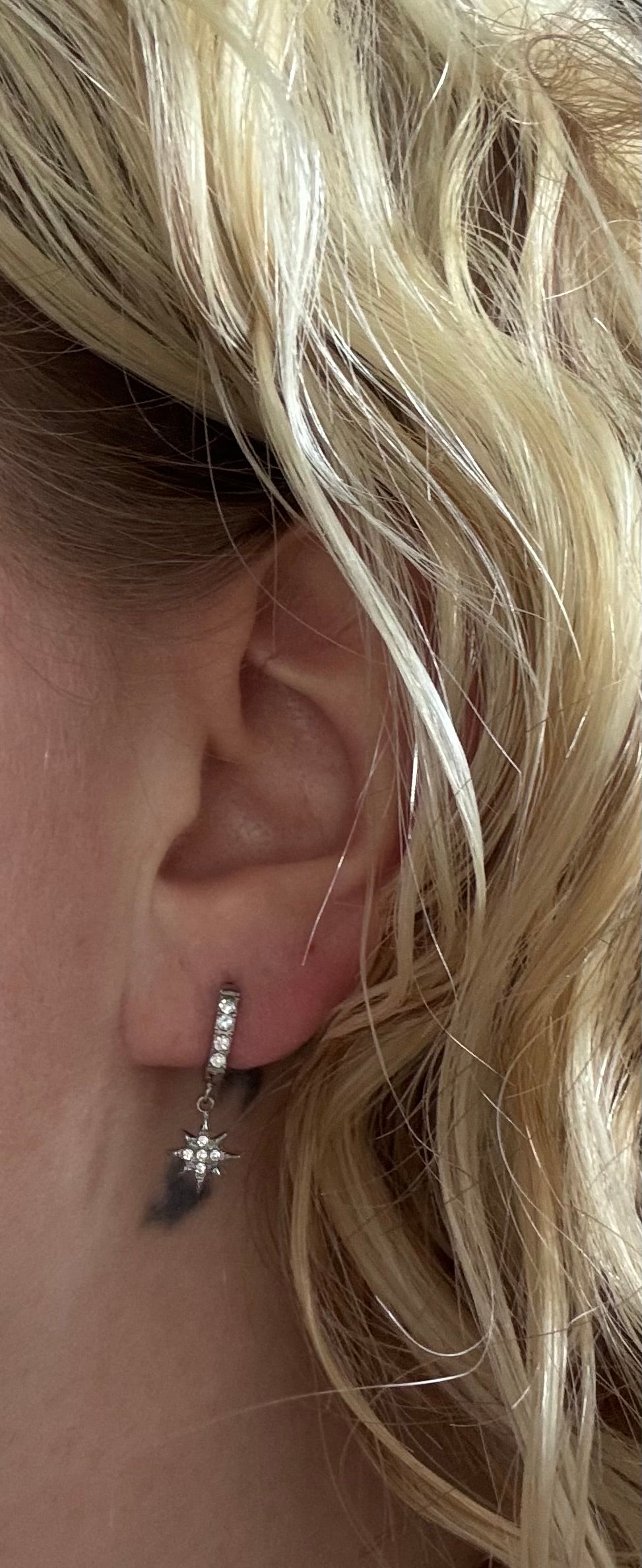Boucle d’oreille étoile argenté