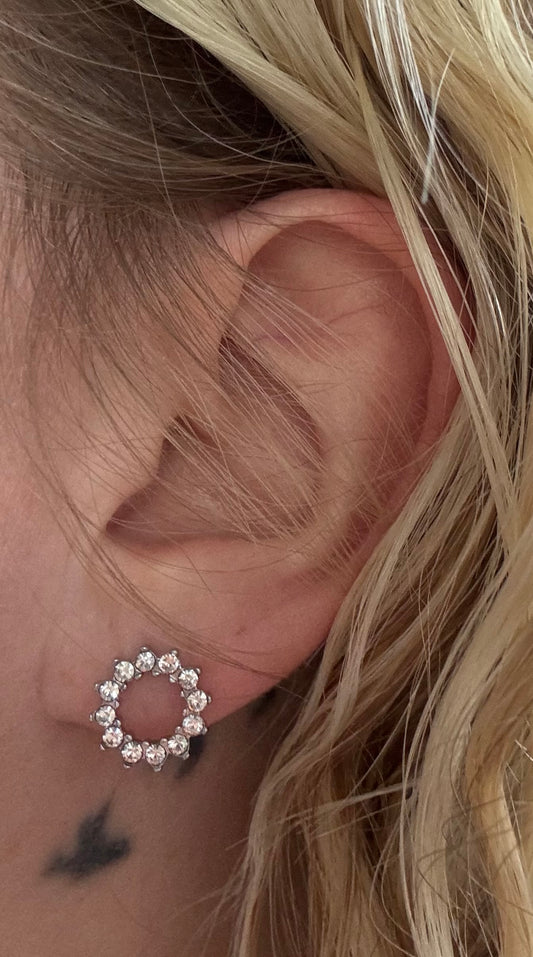 Boucle d’oreille ronde argenté