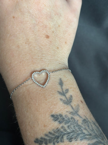 Bracelet cœur argenté