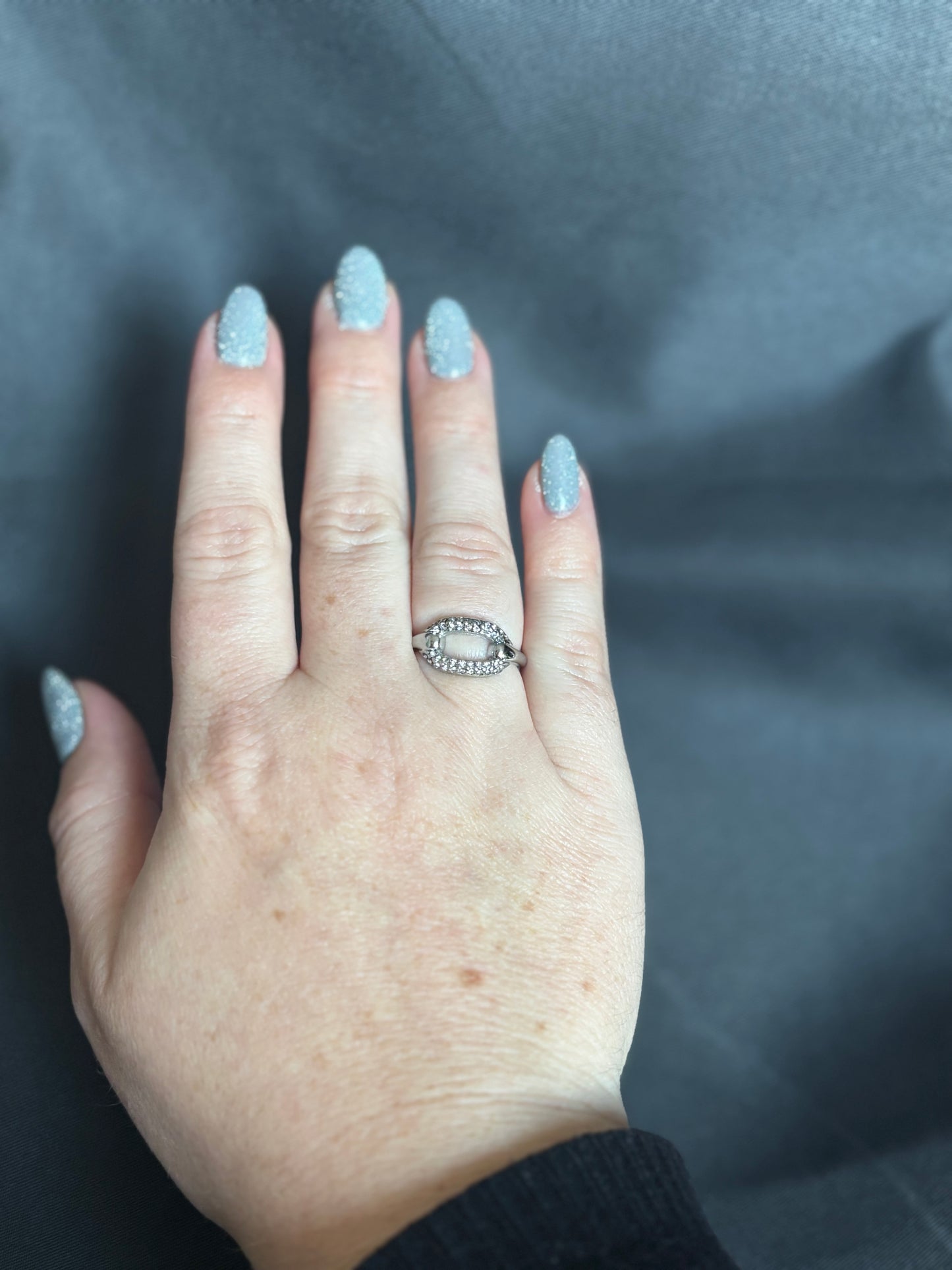 Bague strass anneau argenté