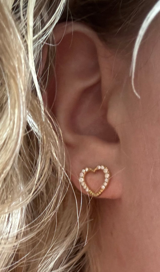 Boucle d’oreille cœur dorée
