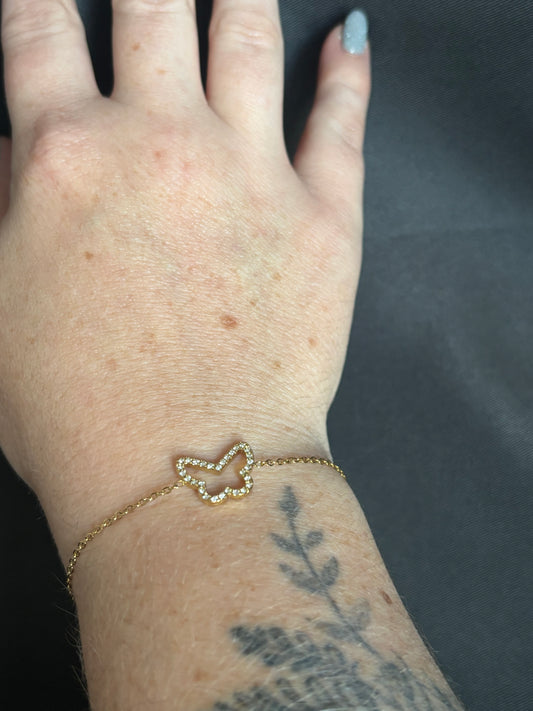 Bracelet papillons dorée