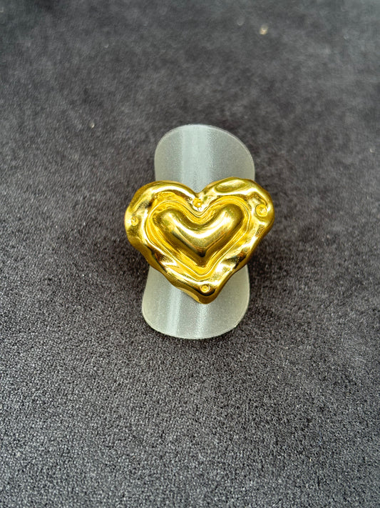 Bague cœur or